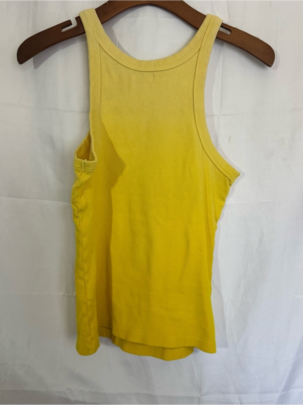 MOTHER Bright Yellow Ribbed Tank Top Size Small - Picture 4 of 4